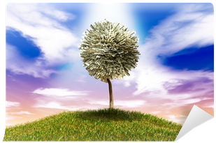 Stylised Money Tree American Dollar Notes On Grassy - Money (400x400), Png Download