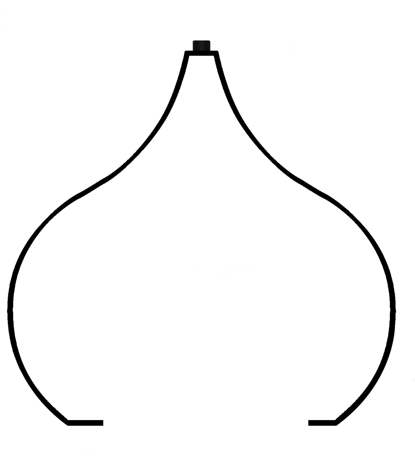 The Gooseneck Plate Bracket Removed All Scroll Work - Line Art (1541x1600), Png Download