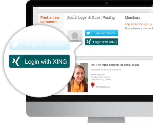 Login With Xing (500x480), Png Download