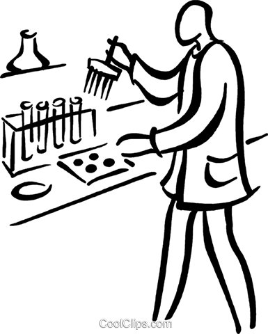 Lab Technician Performing Tests Royalty Free Vector - Lab Technician Clipart (385x480), Png Download
