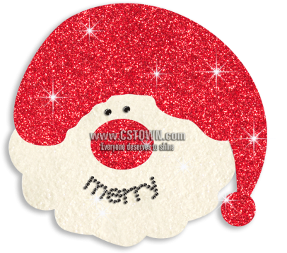 Cool Kid In Christmas Hat Iron On Glitter Rhinestone - Illustration (450x450), Png Download