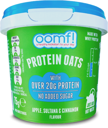 Apple, Sultana And Cinnamon Protein Oats - Oomf Instant Bench Pressed Oats - Chocolate - 75 Grams (500x500), Png Download