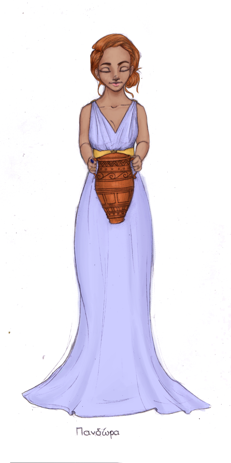 Pandora By Jadeariel - Pandora Greek Goddess Cartoon (900x1800), Png Download