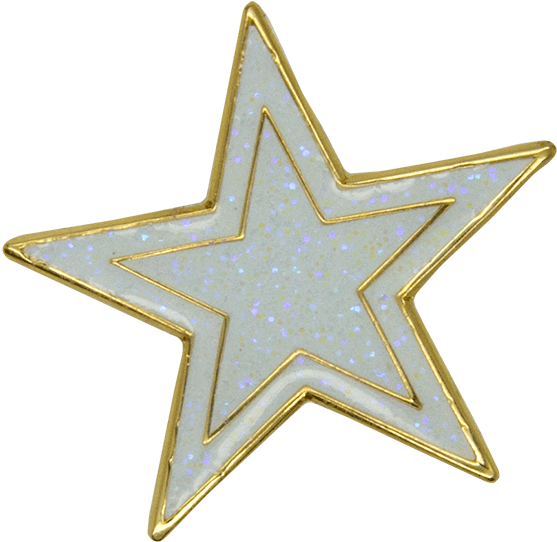 Star Pin, White Glitter/gold - Gorrito De Fiesta Dibujo (600x600), Png Download