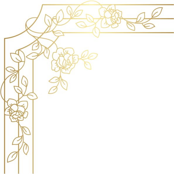Decorative Golden Corner Png Clip Art - Golden Corner Png (600x600), Png Download