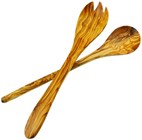 Ons Art - Couverts À Salade En Bois D'olivier Ea10l30, Grain/naturel, (500x500), Png Download