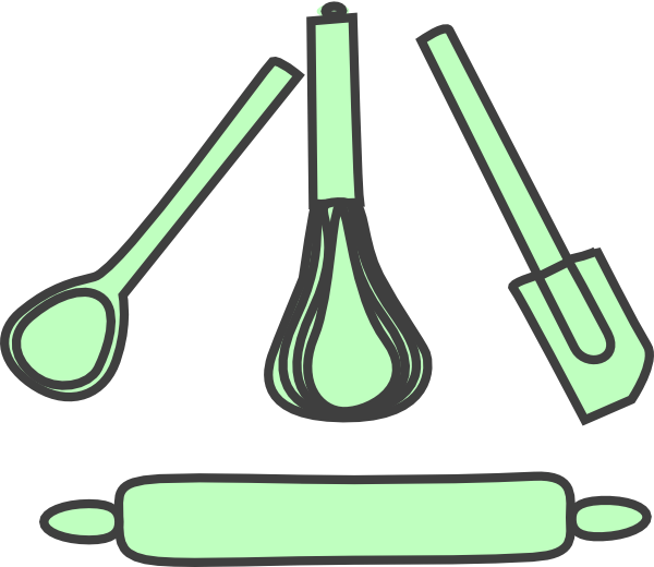 Bakery Utensils Pastel Green Clip Art - Utensilio De Panaderia Animado (600x520), Png Download