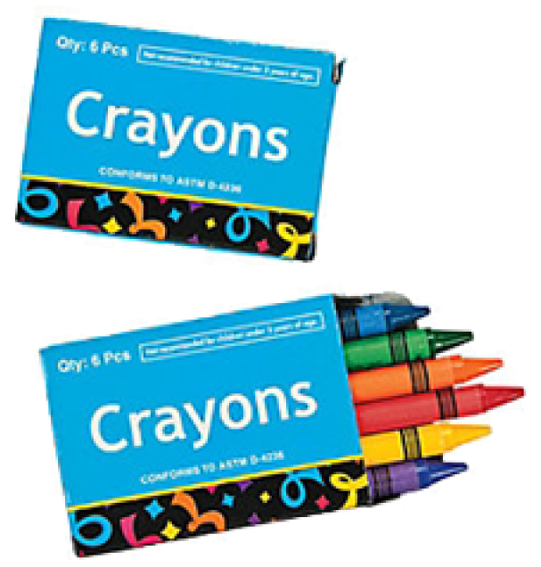 Kids Rule™ Blue Box 6-piece Crayon Sets - Box Of Crayons (6 Crayons In A Box) (800x800), Png Download