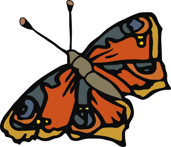 Retro Butterfly Svg Clip Arts 600 X 515 Px (600x515), Png Download