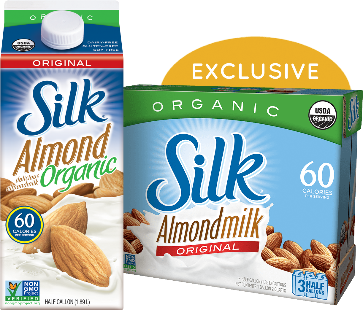 Silk Organic Original Almondmilk (1520x1520), Png Download