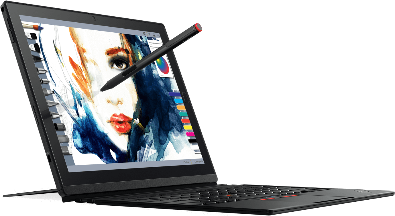 Lenovo's Thinkpad X1 Tablet With Keyboard Attached - Thinkpad X1 Tablet 2017 (2000x1126), Png Download