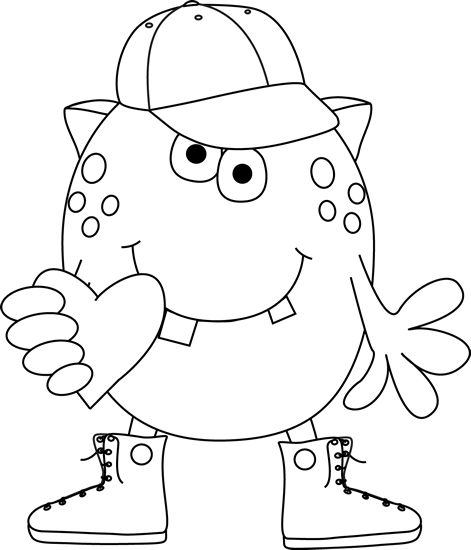 pix Valentine Monster Clipart Transparent Background monster black and white clipart png