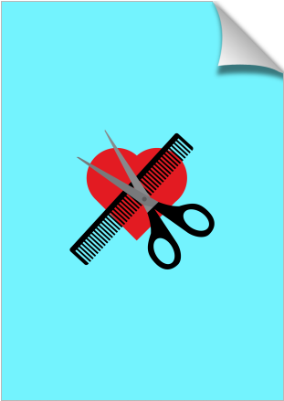 Scissors & Comb & Heart - Scissors & Comb & Heart Shower Curtain (674x516), Png Download