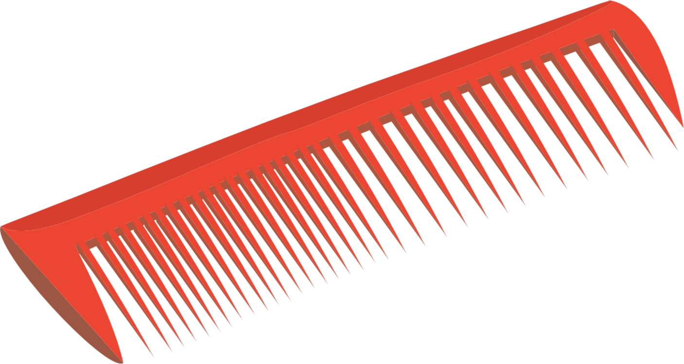 Comb Barber Hair-cutting Shears Hairdresser Hairbrush - Comb Clip Art (1407x750), Png Download
