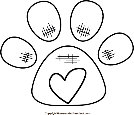 Free Paw Prints Clipart - Paw (432x372), Png Download