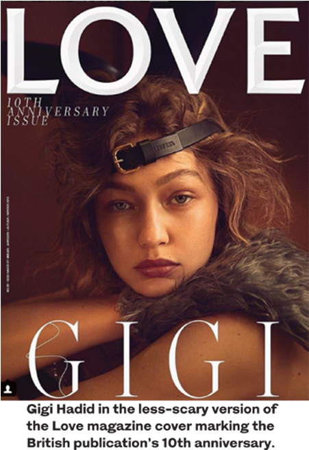 Is That You, Gigi Model In A Mask On Magazine Cover - Love Magazine Gigi Hadid 2018 (500x704), Png Download