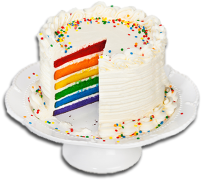Rainbow-cake - Rainbow Cake Png (430x368), Png Download