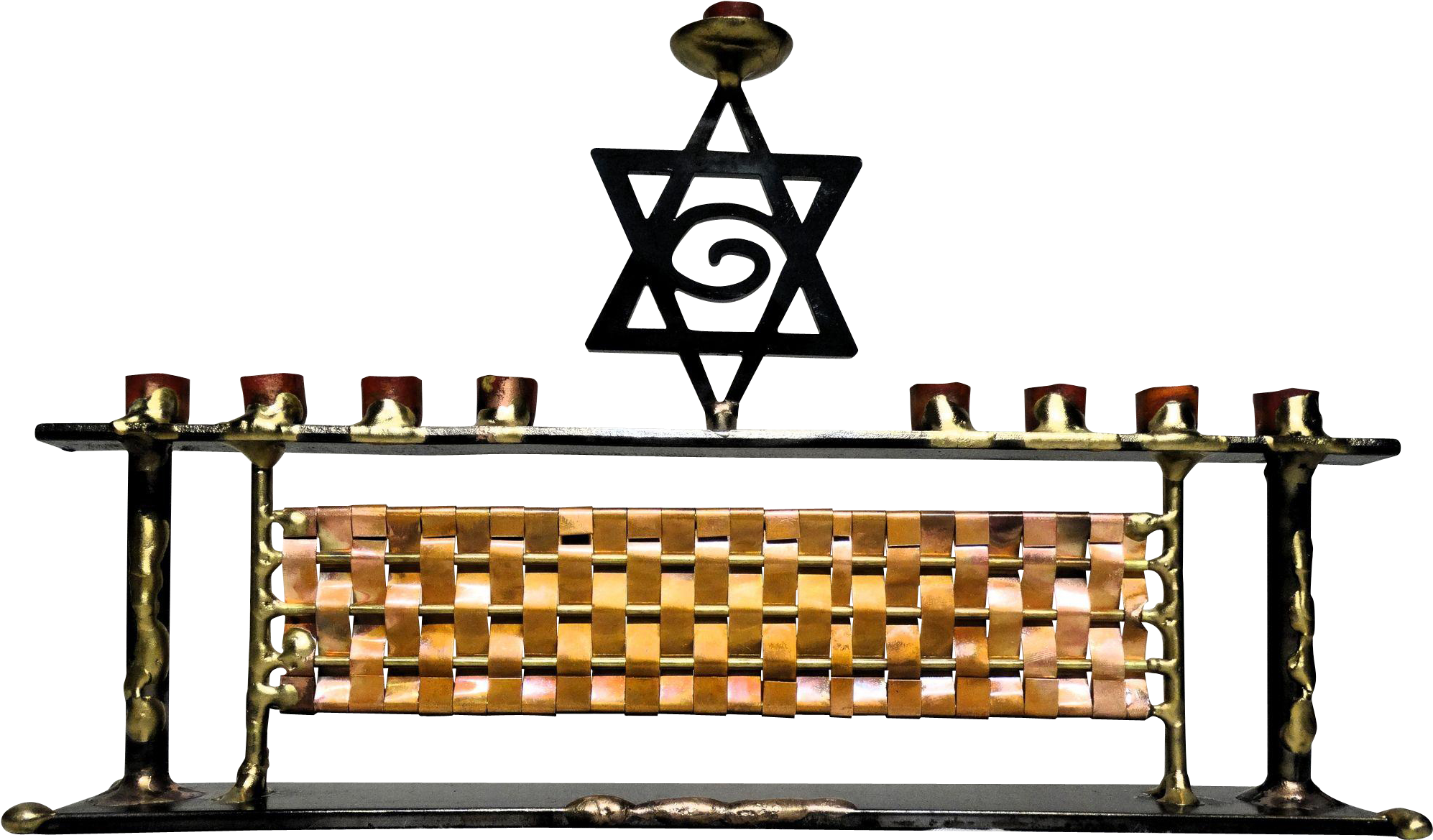 Hand-crafted Copper And Metal Menorah, Quite Unusual - Large Shofar Holder (1993x1993), Png Download