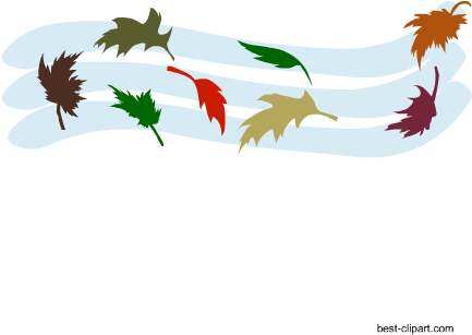 Fall Leaves Flying In Air, Free Clip Art - Sun And Wind Clipart (450x450), Png Download