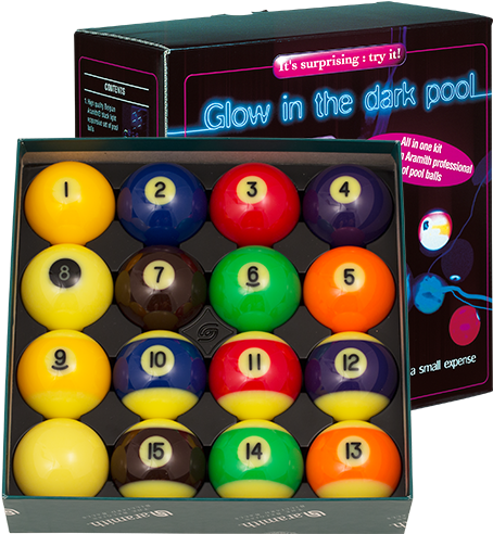 Aramith Glow In The Dark Table Kit (1000x500), Png Download