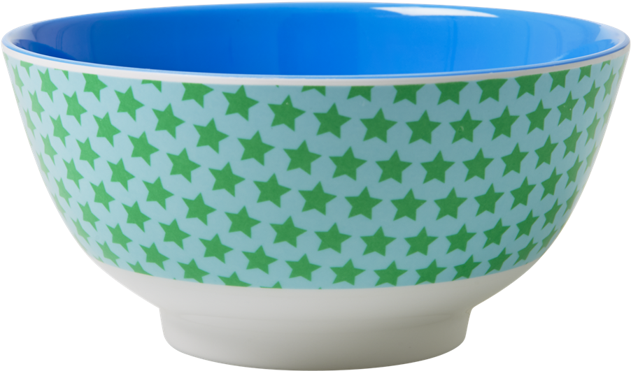 Blue & Green Star Print Melamine Two Tone Bowl By Rice - Rice Melamine Bowls (1024x1024), Png Download