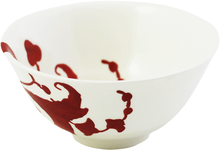 Rice Bowls- Set Of - Garance Rice Bowl - White/red - Gien (869x869), Png Download