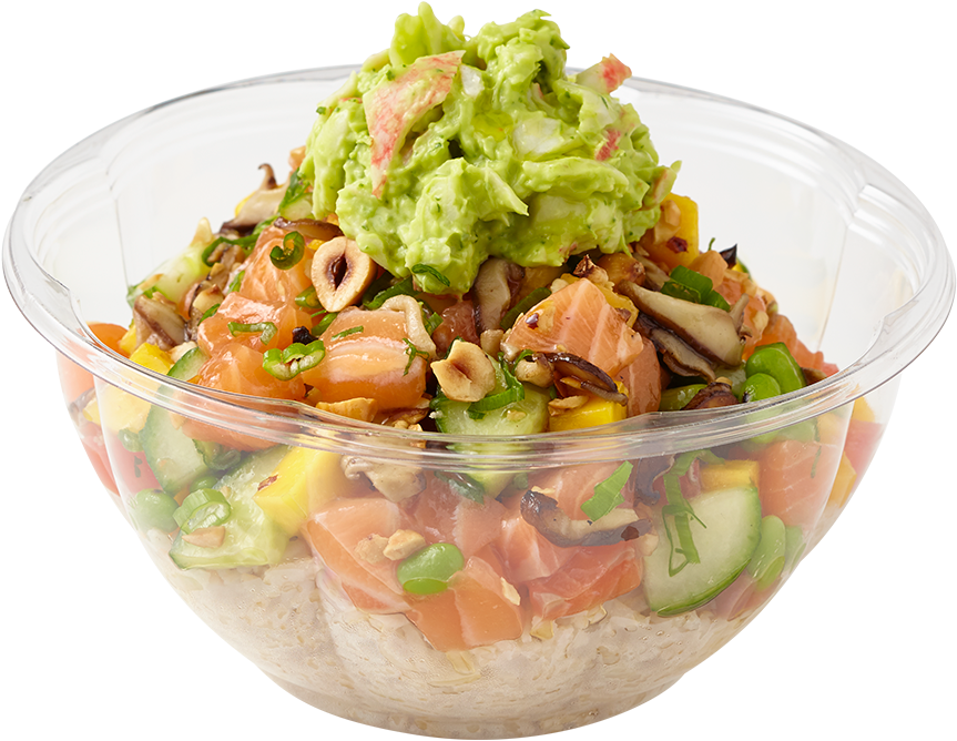 Salmon - Poke Bowl White Background (1000x1000), Png Download