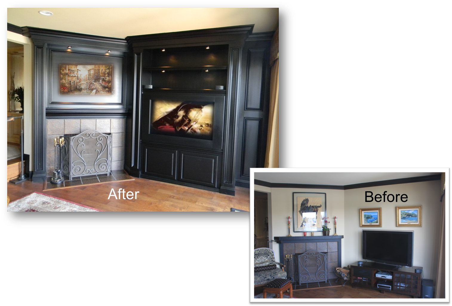 Corner Entertainment Center With Fireplace Corner Designs - Entertainment Center With Corner Fireplace (1524x1033), Png Download