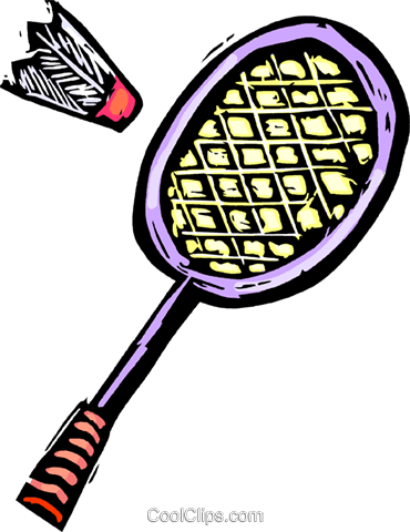 Badminton Racket And Birdie Royalty Free Vector Clip - Sports Equipment Clip Art (370x480), Png Download