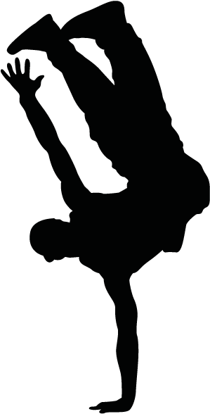 Break Dance Png, Hip Hop Png - Break Dance Silhouette Png (253x498), Png Download