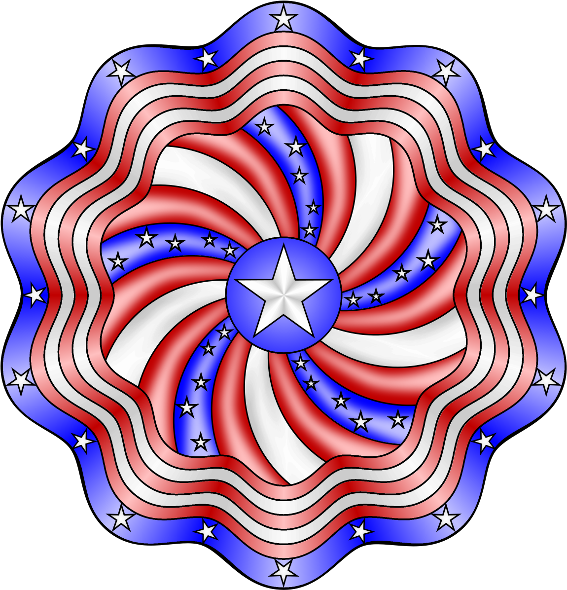 Stars And Stripes Mandala Coloring Page - Stars Coloring Page Mandala (1200x1200), Png Download