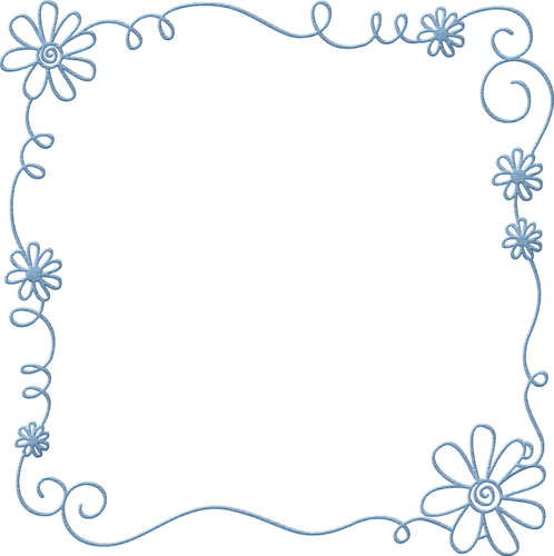 Denim - Green Flowers Border Clipart (498x500), Png Download