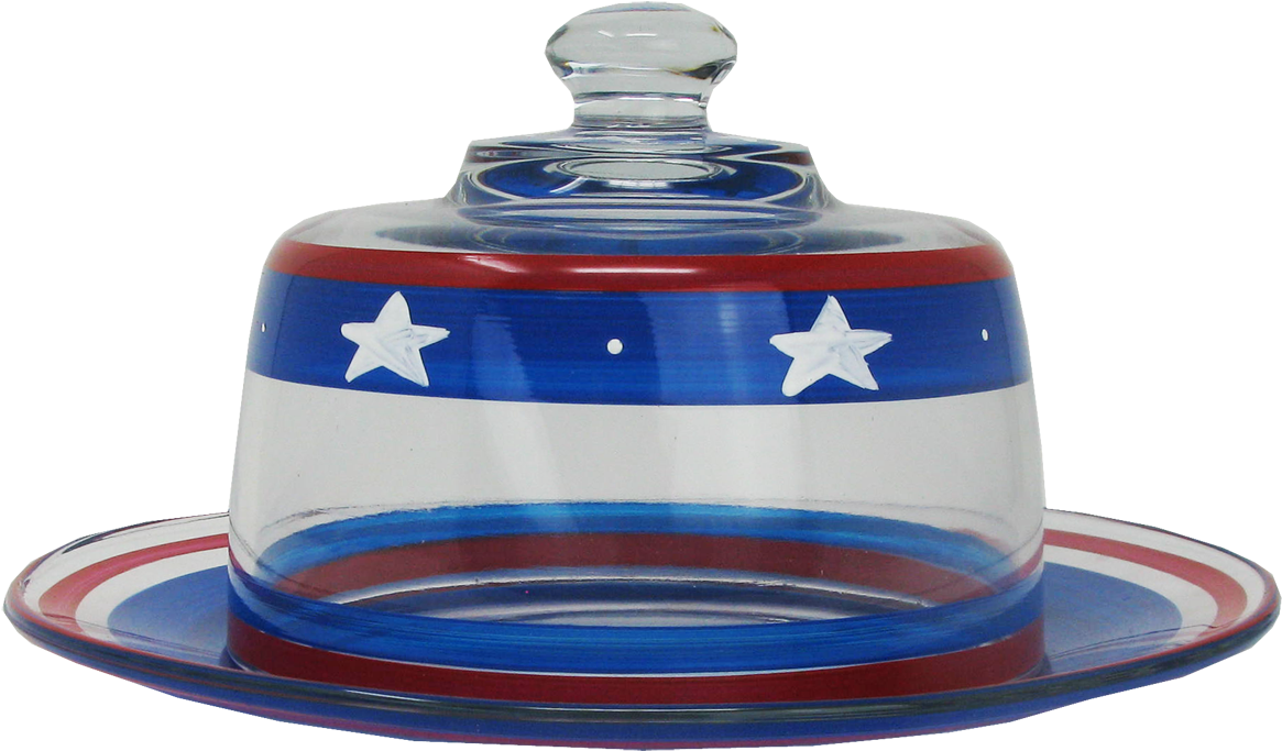 Stars & Stripes Cheese Dome/plate Patriotic Collection - Holiday (1200x1200), Png Download