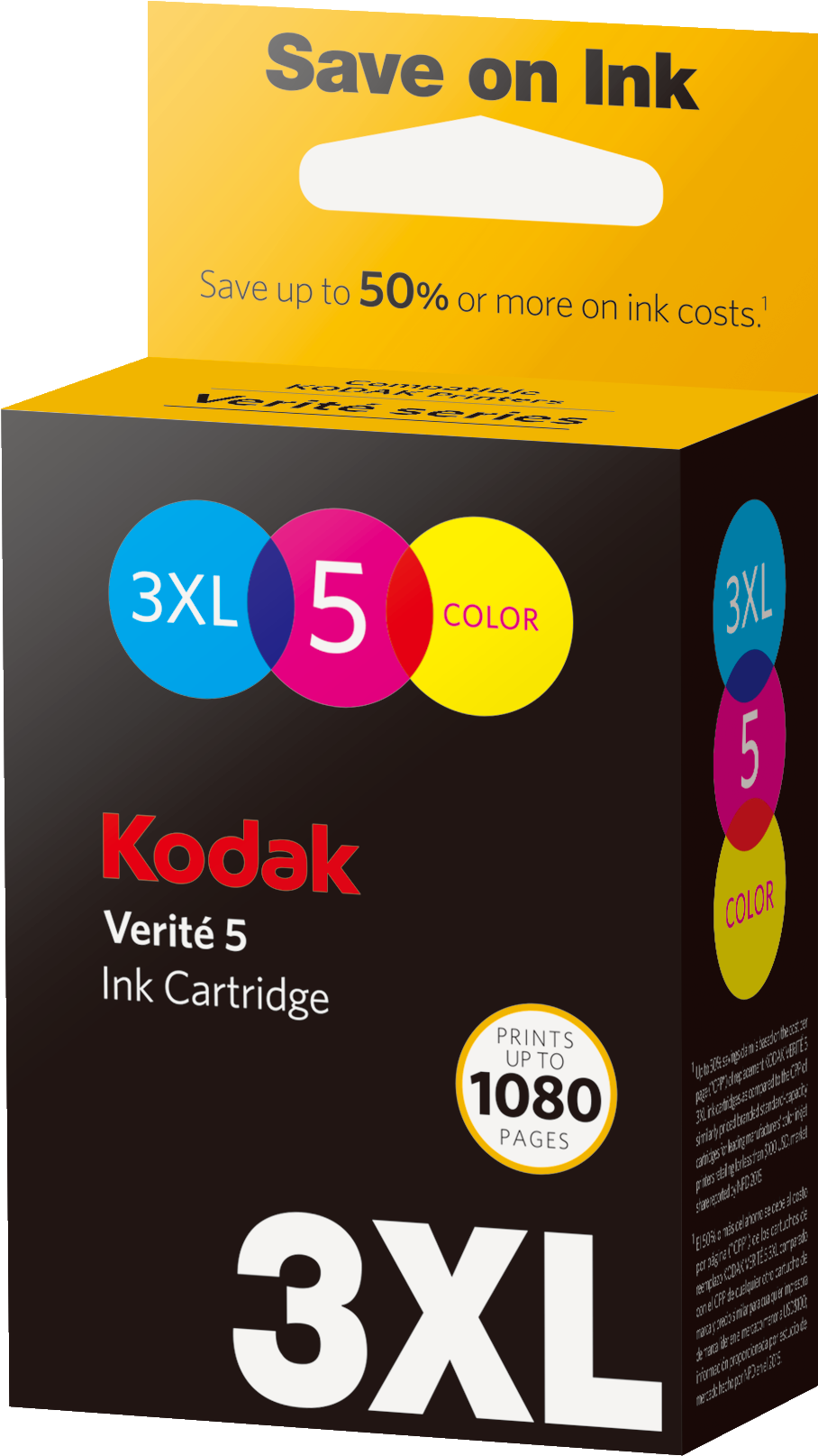 Kodak Verite 5 3xl Color Ink Cartridge - Kodak Verite 5 Xxl Ink Cartridge Black (1003x1890), Png Download