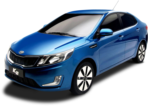 Blue Kia K2 Car Png Image - Kia K2 (500x364), Png Download