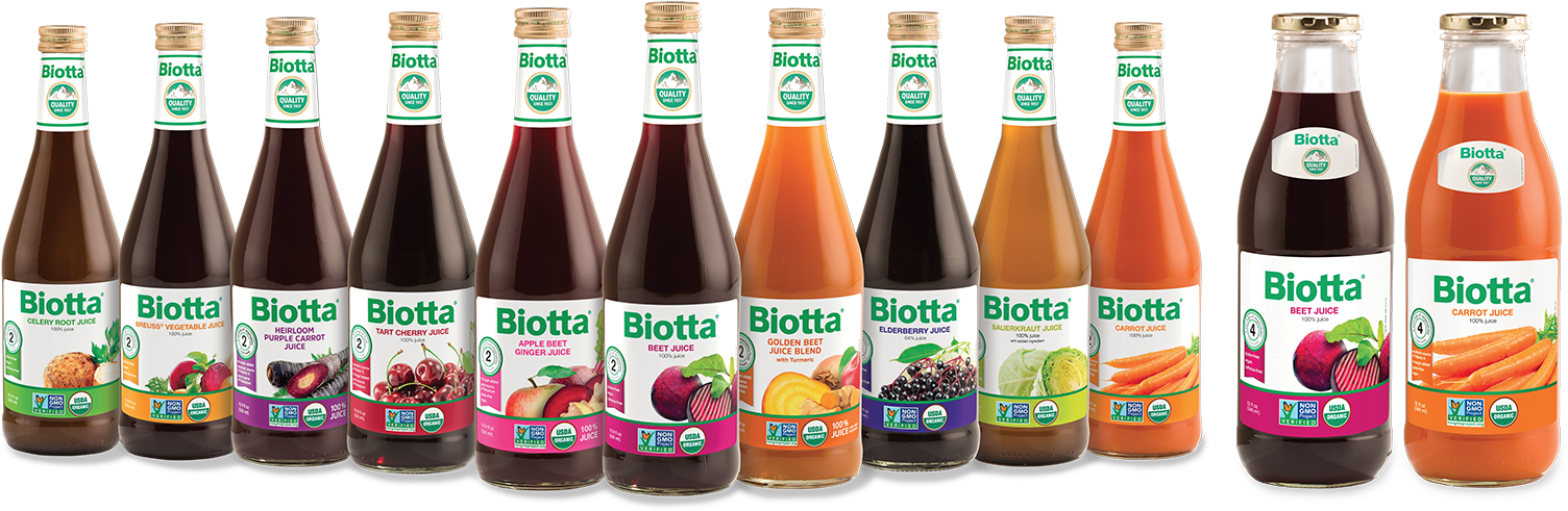 Biotta Organic Beet Juice 32 Oz Glass Bottles - Pack (1520x544), Png Download