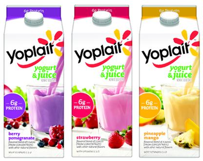 Yoplait Unveils Yogurt And Juice Drink Range - Yoplait Berry Pomegranate Yogurt & Juice Nonfat (600x336), Png Download