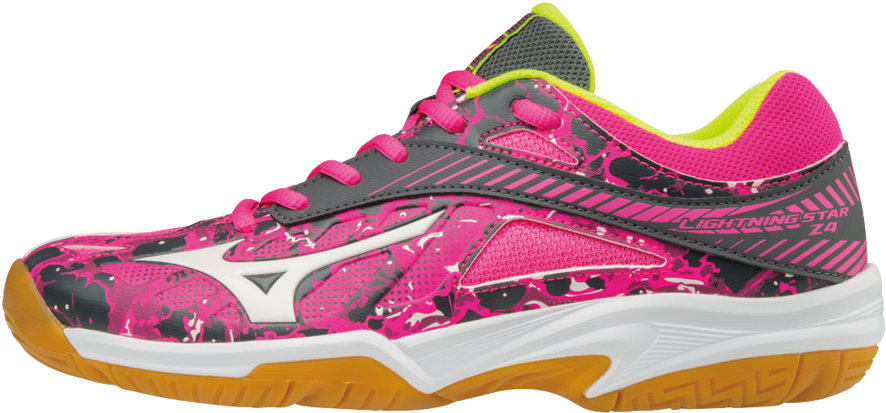 Mizuno Ligning Star Z4 Jr Pink -indoor Shoe - Mizuno Volleyball Shoes For Girls (900x427), Png Download
