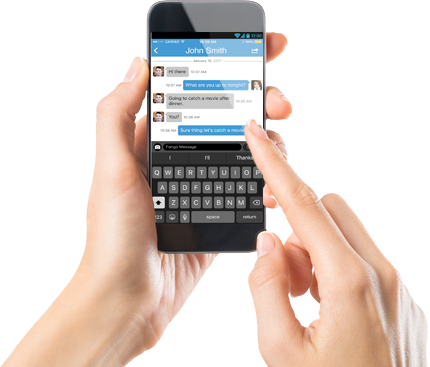 All Incoming Text Messages Are Free - Typing On Mobile Phone (430x367), Png Download
