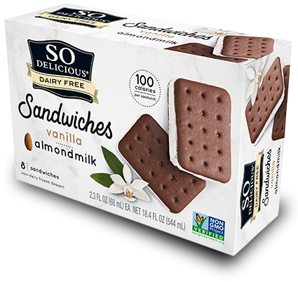 Vanilla Sandwiches - So Delicious Ice Cream Sandwich (480x510), Png Download