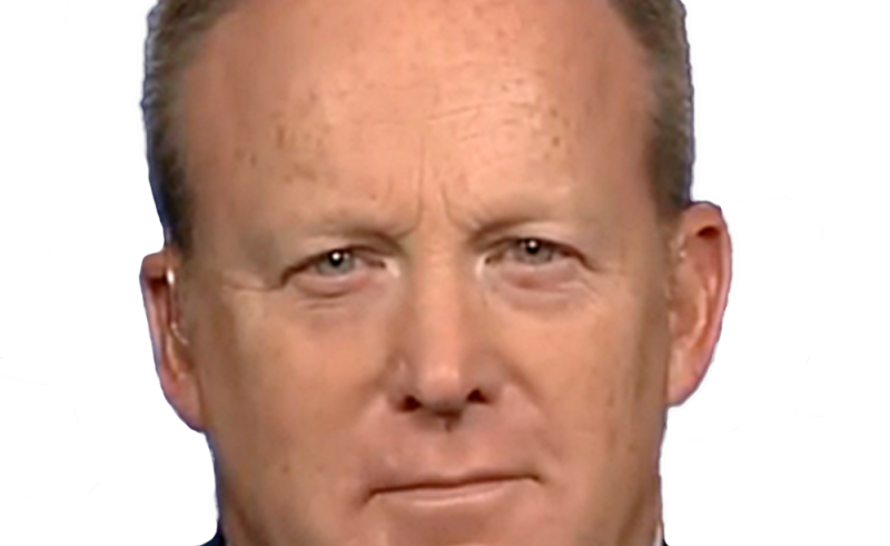 Someone Make Big Head Small Face Meme Of Sean Spicer - Close-up (800x491), Png Download