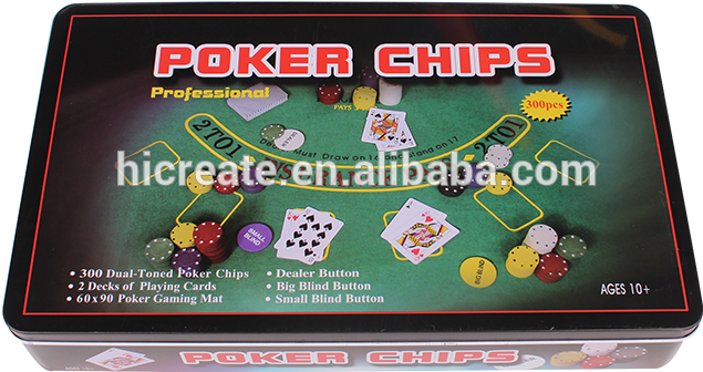 300 Pcs Dual Toned Poker Chips Set 2 Decks Playing (800x800), Png Download