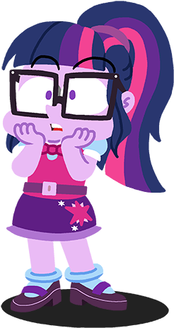 Rawrienstein, Belt, Bowtie, Chibi, Clothes, Cute, Equestria - Chibi Girl With Glasses And Ponytail (500x500), Png Download