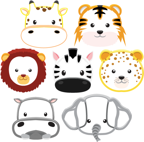 Baby Safari Animals - Decal (500x500), Png Download