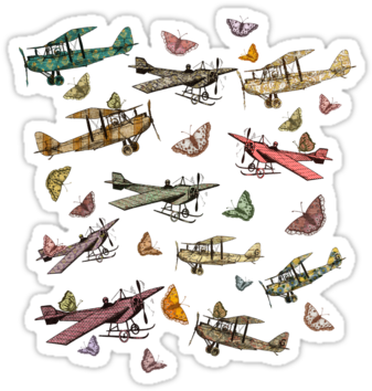 Vintage Airplane Png Vintage Sky - Paula Belle Flores Canvas Wall Decor Art Prints - Vintage (375x360), Png Download
