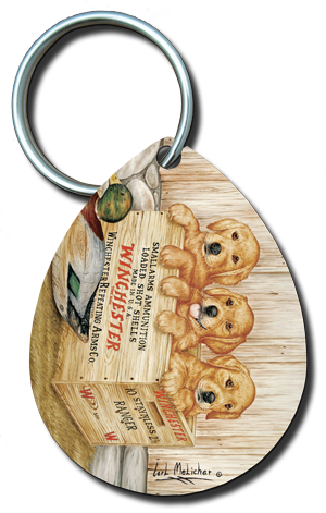 Golden Retriever Puppies - Keychain (300x471), Png Download