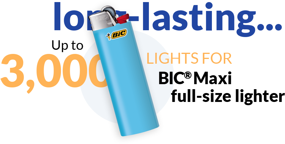 Blue Lighter And Text Up To 3,000 Lights - Long Does A Lighter Last (1146x520), Png Download