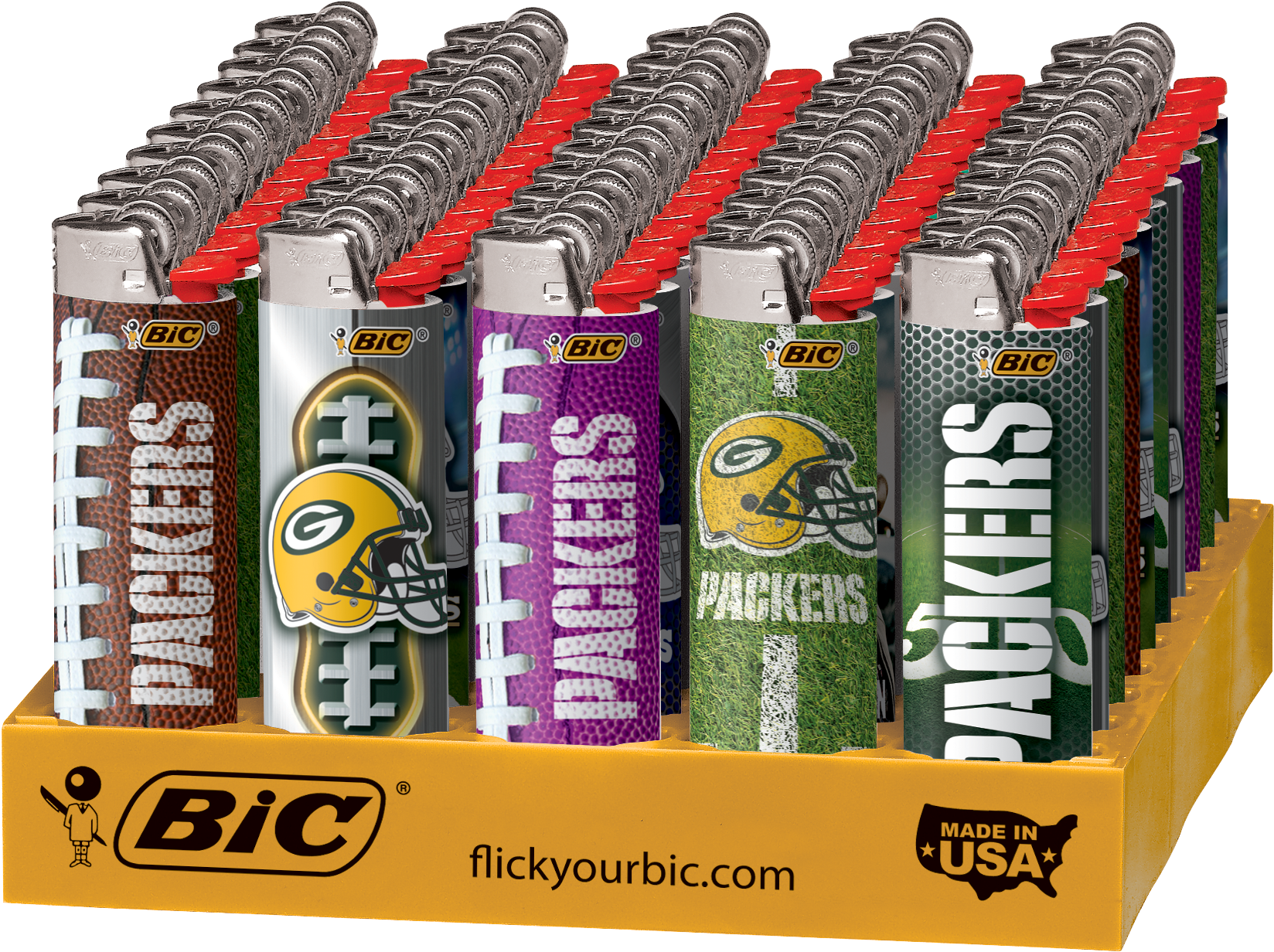Greenbay Packers - Bic Lighter 50 Ct Tray - Hispanic Culture (1670x1243), Png Download