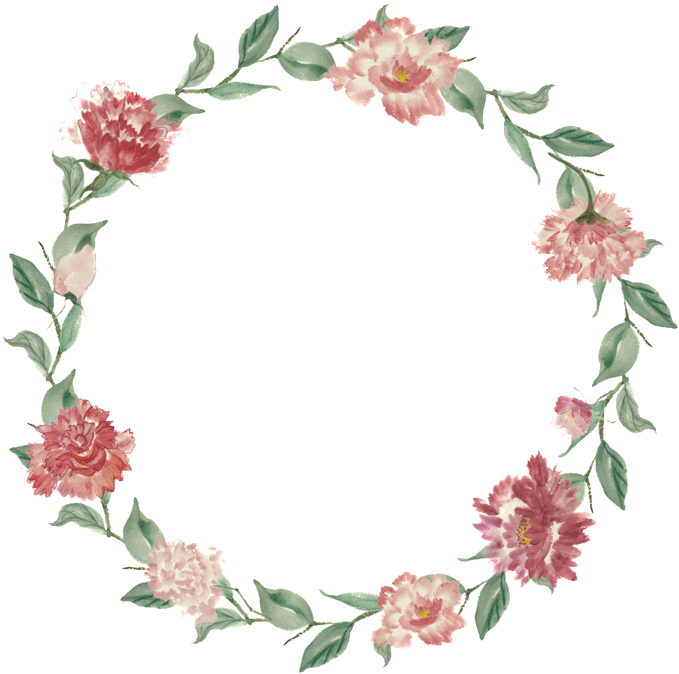 Round Red Flower Garland Transparent Decorative - Hand Painted Leaf Png (1024x979), Png Download
