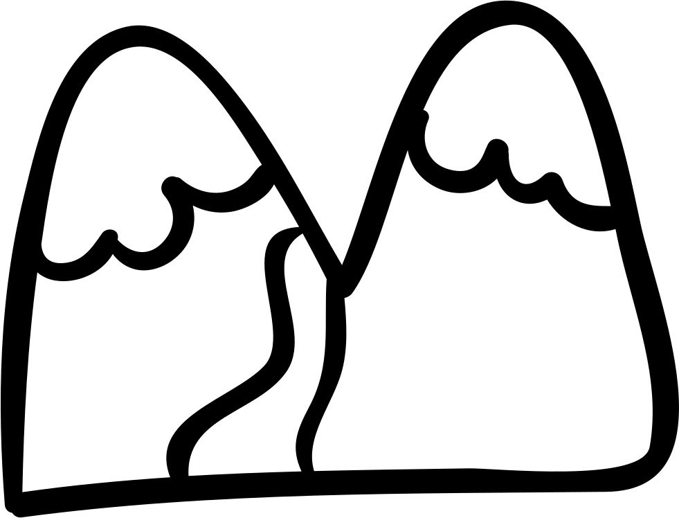 Mountains Hand Drawn Landscape Comments - Mountain (981x748), Png Download